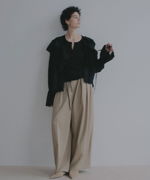 ETRE TOKYO（エトレトウキョウ）の「【再入荷！/先行予約】ヘンリーネックシアープルオーバー（Tシャツ/カットソー・レディース・アイボリー/ブラック/ブルー/グレー・FREE）」の15枚目の写真