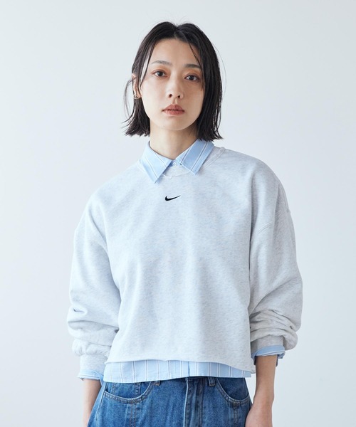 NIKE(ナイキ)の「ナイキ スポーツウェア チル テリー ウィメンズ オーバーサイズド フレンチ テリー クルーネック スウェットシャツ / Nike Sportswear Chill Terry Women's Oversized French Terry Crew-Neck Sweatshirt IF0229-051 Birch Heather(スウェット・レディース・ミックスグレー・L/XS/S/XL/M)」の4枚目の写真