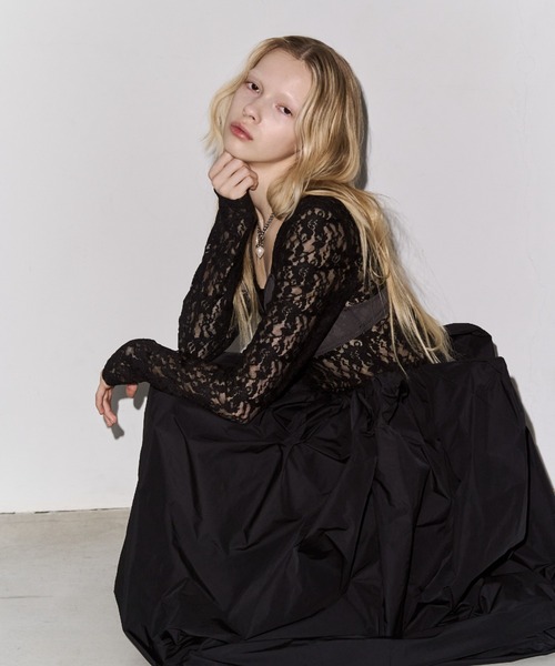 JOSE MOON（ジョゼムーン）の「COWL TUCK LACE DRESS/カウルタック