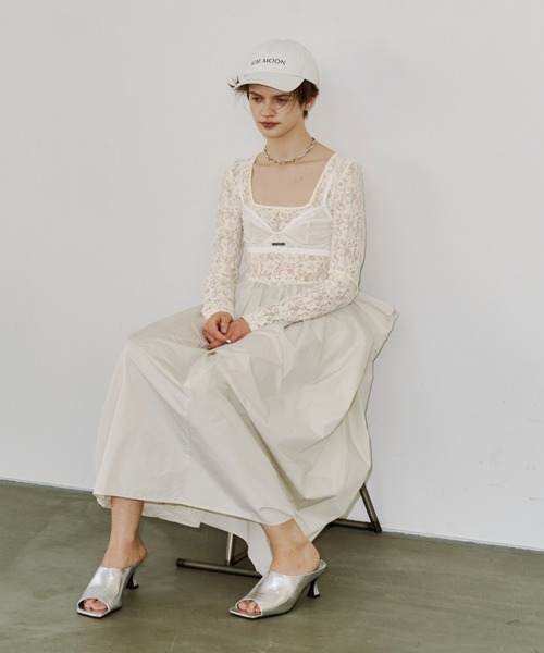 JOSE MOON(ジョゼムーン)の「COWL TUCK LACE DRESS/カウルタックレースドレス(ワンピース・レディース・ホワイト/ブラック・36/38)」の20枚目の写真