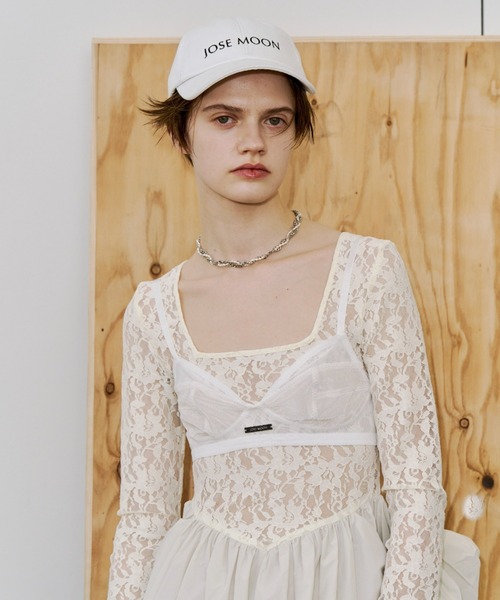 JOSE MOON(ジョゼムーン)の「COWL TUCK LACE DRESS/カウルタックレースドレス(ワンピース・レディース・ホワイト/ブラック・36/38)」の22枚目の写真