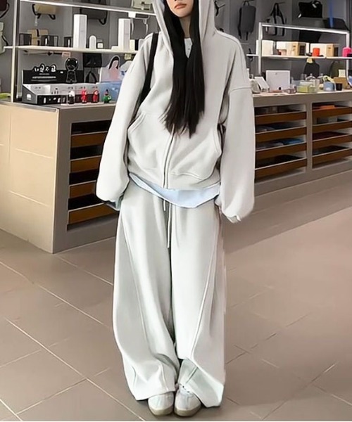 セール】WEGO/ベーシックジップパーカー＆スウェットパンツセット