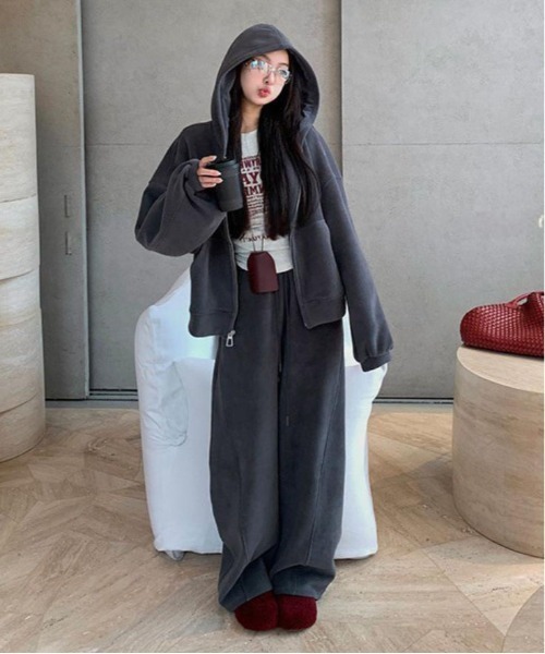 セール】WEGO/ベーシックジップパーカー＆スウェットパンツセット