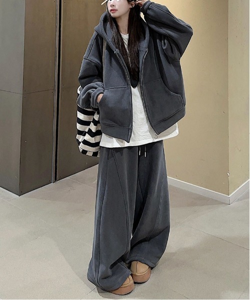セール】WEGO/ベーシックジップパーカー＆スウェットパンツセット