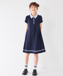バレエ】セーラーカラーギンガムチェック前開きワンピース（ワンピース