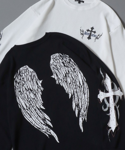 セール】Darkness Graphic Print Thermal/クロスロゴ ファイヤーロゴ