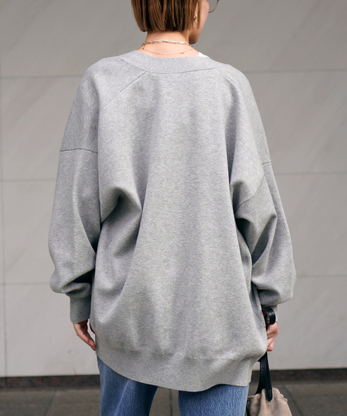 EVERYDAY I LIKE.（エヴリディアイライク）の「コットンカシミヤリラックスカーディガン（カーディガン/ボレロ・レディース・ホワイト/グレー・FREE）」の7枚目の写真