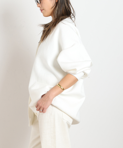 EVERYDAY I LIKE.（エヴリディアイライク）の「コットンカシミヤリラックスカーディガン（カーディガン/ボレロ・レディース・ホワイト/グレー・FREE）」の12枚目の写真