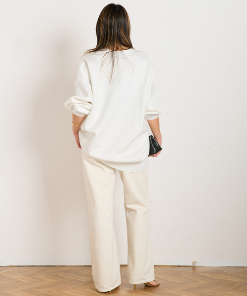 EVERYDAY I LIKE.（エヴリディアイライク）の「コットンカシミヤリラックスカーディガン（カーディガン/ボレロ・レディース・ホワイト/グレー・FREE）」の16枚目の写真