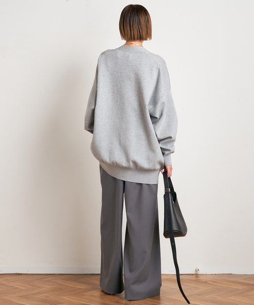 EVERYDAY I LIKE.（エヴリディアイライク）の「コットンカシミヤリラックスカーディガン（カーディガン/ボレロ・レディース・ホワイト/グレー・FREE）」の20枚目の写真