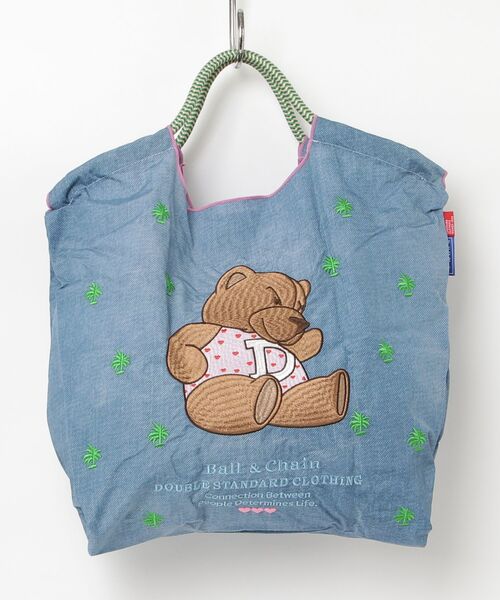 DOUBLE STANDARD CLOTHING(ダブルスタンダードクロージング)の「Ball&Chain/ シッティングベア ミニショッピングバッグ(エコバッグ/サブバッグ・レディース・ブルー/ベージュ・FREE)」の2枚目の写真