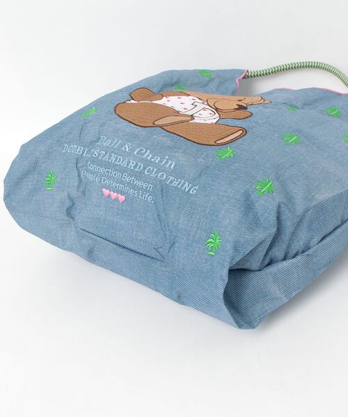 DOUBLE STANDARD CLOTHING(ダブルスタンダードクロージング)の「Ball&Chain/ シッティングベア ミニショッピングバッグ(エコバッグ/サブバッグ・レディース・ブルー/ベージュ・FREE)」の4枚目の写真