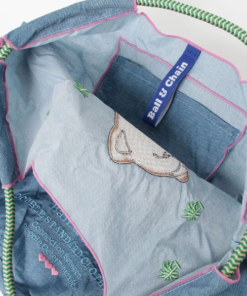 DOUBLE STANDARD CLOTHING(ダブルスタンダードクロージング)の「Ball&Chain/ シッティングベア ミニショッピングバッグ(エコバッグ/サブバッグ・レディース・ブルー/ベージュ・FREE)」の5枚目の写真