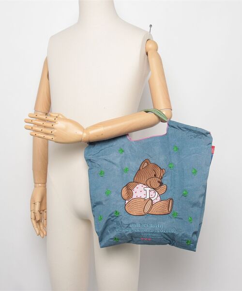 DOUBLE STANDARD CLOTHING(ダブルスタンダードクロージング)の「Ball&Chain/ シッティングベア ミニショッピングバッグ(エコバッグ/サブバッグ・レディース・ブルー/ベージュ・FREE)」の7枚目の写真