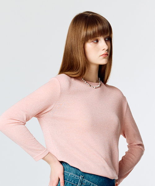 LARTIGENT(ラーティゼン)の「L15 KNIT SLEEVE TEE(PINK)(Tシャツ/カットソー・レディース・その他・FREE)」の4枚目の写真
