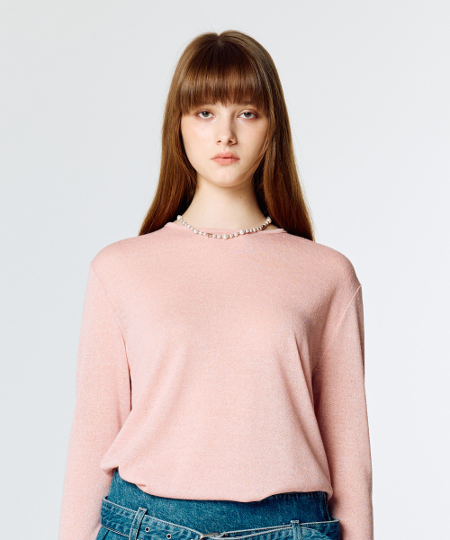LARTIGENT(ラーティゼン)の「L15 KNIT SLEEVE TEE(PINK)(Tシャツ/カットソー・レディース・その他・FREE)」の5枚目の写真