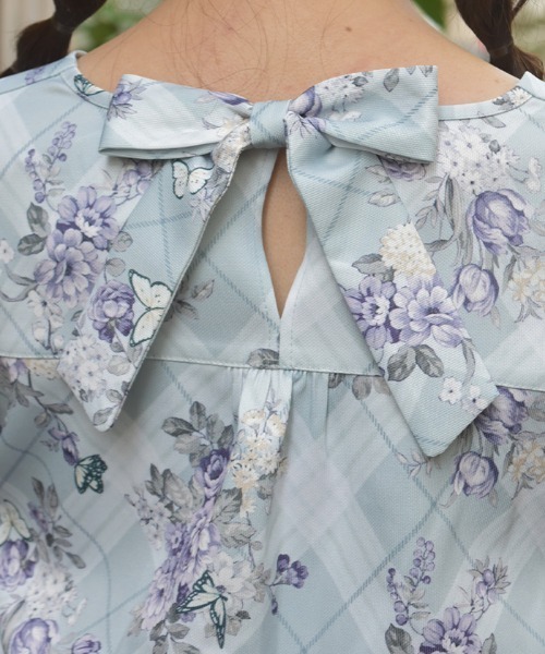 axes femme(アクシーズファム)の「チェック×フラワー柄ブラウス(シャツ/ブラウス・レディース・ミント/グレー/ピンク・FREE)」の10枚目の写真