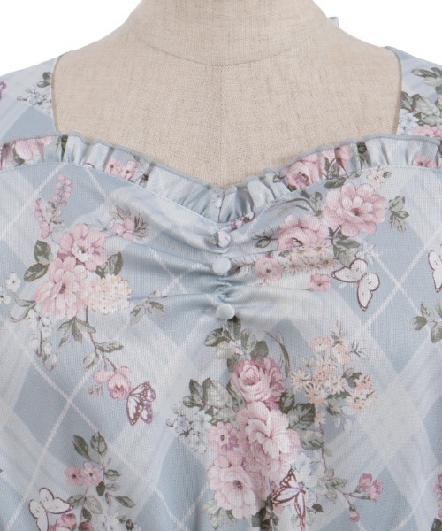 axes femme(アクシーズファム)の「チェック×フラワー柄ブラウス(シャツ/ブラウス・レディース・ミント/グレー/ピンク・FREE)」の17枚目の写真