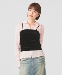 Ray BEAMS | 2WAY ベロア カップ付き キャミソール(キャミソール)