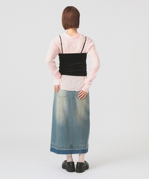 Ray BEAMS(レイビームス)の「2WAY ベロア カップ付き キャミソール(キャミソール・レディース・ベージュ/ブラック/ブルー・ONE SIZE)」の6枚目の写真