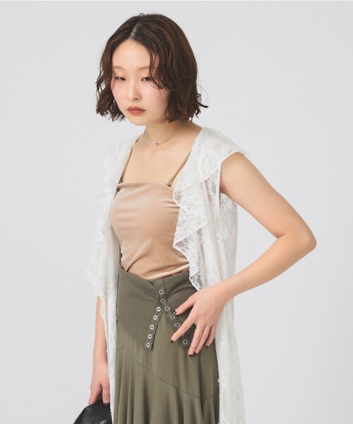 Ray BEAMS(レイビームス)の「2WAY ベロア カップ付き キャミソール(キャミソール・レディース・ベージュ/ブラック/ブルー・ONE SIZE)」の11枚目の写真