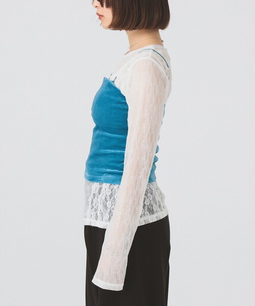 Ray BEAMS(レイビームス)の「2WAY ベロア カップ付き キャミソール(キャミソール・レディース・ベージュ/ブラック/ブルー・ONE SIZE)」の17枚目の写真