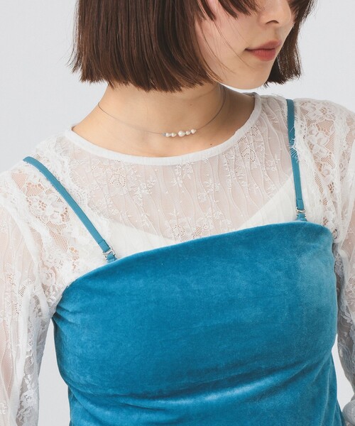 Ray BEAMS(レイビームス)の「2WAY ベロア カップ付き キャミソール(キャミソール・レディース・ベージュ/ブラック/ブルー・ONE SIZE)」の19枚目の写真