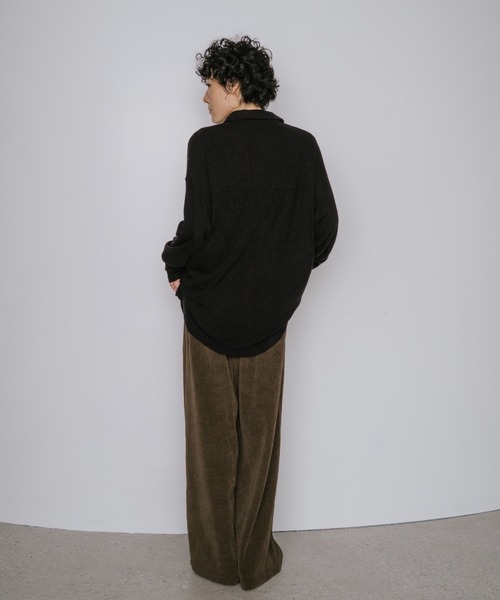 VION（ヴィオン）の「コーデュロイイージーワイドパンツ / Corduroy Easy Wide Pants（その他パンツ・レディース・ブラック/カーキ・FREE）」の8枚目の写真
