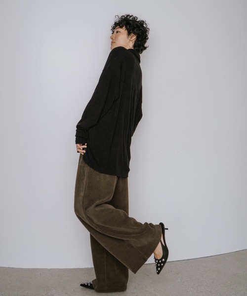 VION（ヴィオン）の「コーデュロイイージーワイドパンツ / Corduroy Easy Wide Pants（その他パンツ・レディース・ブラック/カーキ・FREE）」の10枚目の写真