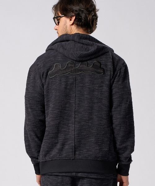 wjk（ダヴルジェイケイ）の「mpa4042- knit jacquard relax parker ニットジャカードパーカー(204 mw02i)（パーカー・メンズ・ブラック/ネイビー・S/XL/L/M）」の2枚目の写真