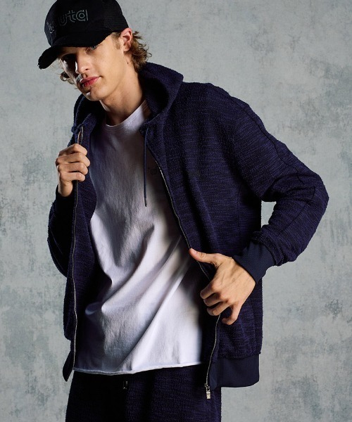 wjk（ダヴルジェイケイ）の「mpa4042- knit jacquard relax parker ニットジャカードパーカー(204 mw02i)（パーカー・メンズ・ブラック/ネイビー・S/XL/L/M）」の3枚目の写真