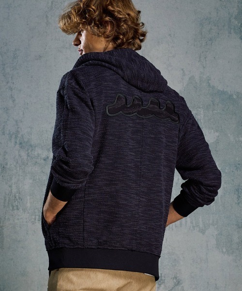 wjk（ダヴルジェイケイ）の「mpa4042- knit jacquard relax parker ニットジャカードパーカー(204 mw02i)（パーカー・メンズ・ブラック/ネイビー・S/XL/L/M）」の5枚目の写真