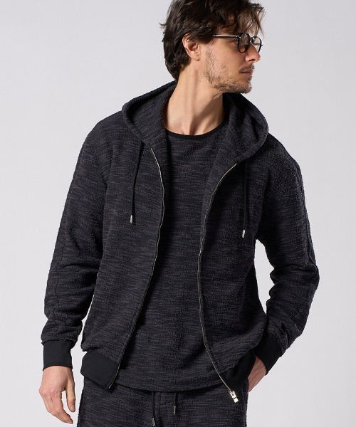 wjk（ダヴルジェイケイ）の「mpa4042- knit jacquard relax parker ニットジャカードパーカー(204 mw02i)（パーカー・メンズ・ブラック/ネイビー・S/XL/L/M）」の10枚目の写真