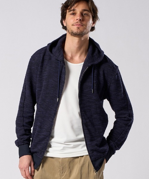 wjk（ダヴルジェイケイ）の「mpa4042- knit jacquard relax parker ニットジャカードパーカー(204 mw02i)（パーカー・メンズ・ブラック/ネイビー・S/XL/L/M）」の14枚目の写真