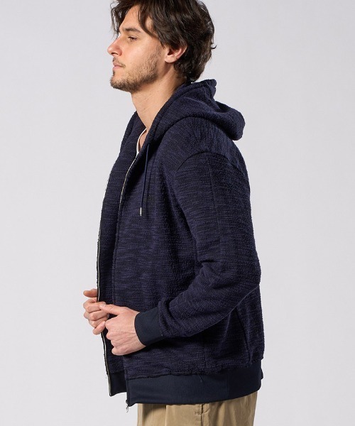 wjk（ダヴルジェイケイ）の「mpa4042- knit jacquard relax parker ニットジャカードパーカー(204 mw02i)（パーカー・メンズ・ブラック/ネイビー・S/XL/L/M）」の15枚目の写真