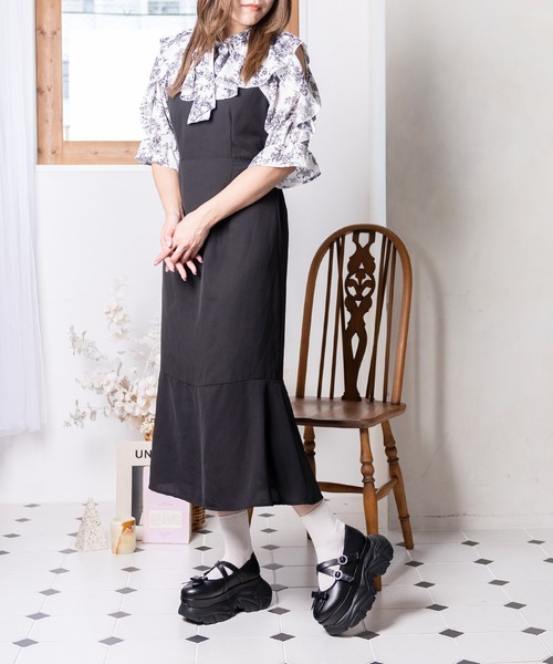 attagirl（アタガール）の「厚底スニーカーソールリボンシューズ（ドレスシューズ・レディース・ブラック/ホワイト・L/M/S/3L/LL）」の7枚目の写真