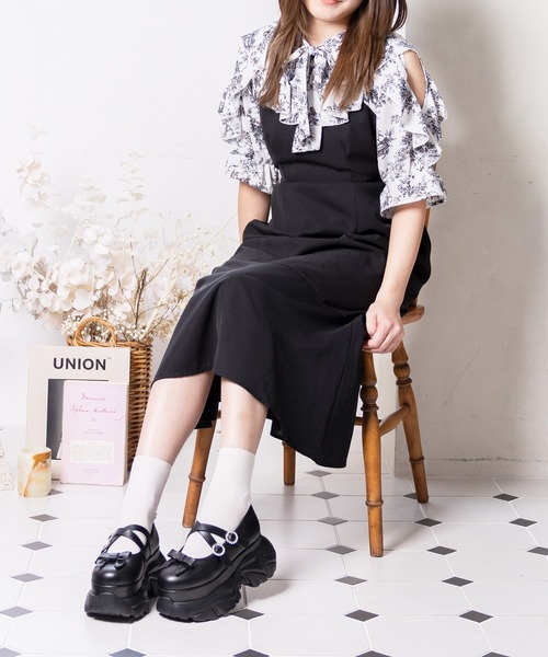attagirl（アタガール）の「厚底スニーカーソールリボンシューズ（ドレスシューズ・レディース・ブラック/ホワイト・L/M/S/3L/LL）」の9枚目の写真