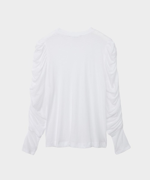 CINOH(チノ)の「SHEF GATHERED SLEEVE LONG T SHIRT(Tシャツ/カットソー・レディース・ブラック/ホワイト・38)」の15枚目の写真