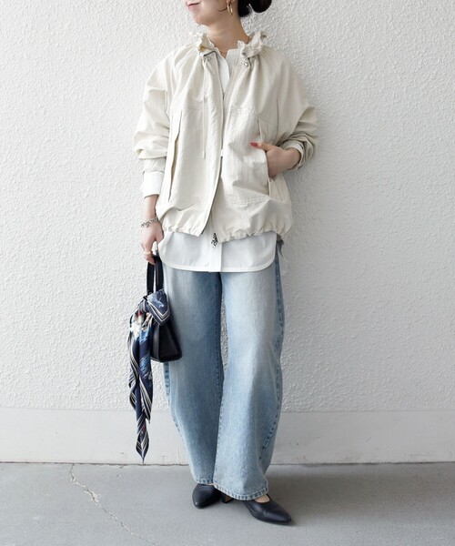 セール】SHIPS any:〈洗濯機可能〉ナイロン タスラン ギャザー