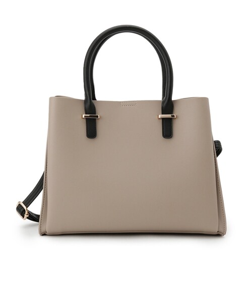 SHOO・LA・RUE（シューラルー）の「【2WAY】きれいめスタイルにマッチする 一枚革風 三層トートバッグ（トートバッグ・レディース・ブラック/グレー/ベージュ系4・00）」の20枚目の写真