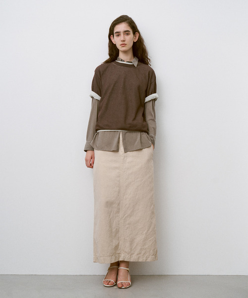 UNFIL(アンフィル)の「UNFIL アンフィル / twisted cotton sheer jersey fluid shirt ツイストコットンシアージャージーフルイドシャツ ブラウス / WXSP-UW124(シャツ/ブラウス・レディース・アッシュグレー/ベージュ系その他・1)」の3枚目の写真