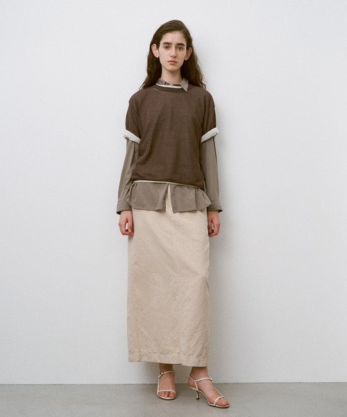 UNFIL(アンフィル)の「UNFIL アンフィル / twisted cotton sheer jersey fluid shirt ツイストコットンシアージャージーフルイドシャツ ブラウス / WXSP-UW124(シャツ/ブラウス・レディース・アッシュグレー/ベージュ系その他・1)」の9枚目の写真