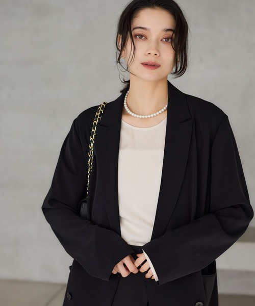 BARNYARDSTORM（バンヤードストーム）の「BARNYARDSTORM / キュプラフィブリルTブラウス【JAPAN FABRIC】（シャツ/ブラウス・レディース・オフホワイト/チャコールグレー・FREE）」の11枚目の写真