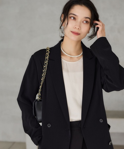 BARNYARDSTORM（バンヤードストーム）の「BARNYARDSTORM / キュプラフィブリルTブラウス【JAPAN FABRIC】（シャツ/ブラウス・レディース・オフホワイト/チャコールグレー・FREE）」の10枚目の写真