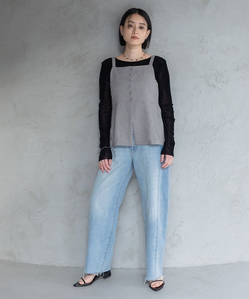 A part by（アパートバイ）の「【多機能】リネンライクベスト（ベスト・レディース・ブルー/ベージュ/ピンク系その他/ブラック系その他2・FREE）」の5枚目の写真