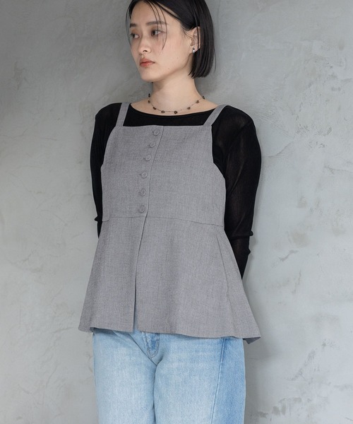 A part by（アパートバイ）の「【多機能】リネンライクベスト（ベスト・レディース・ブルー/ベージュ/ピンク系その他/ブラック系その他2・FREE）」の7枚目の写真