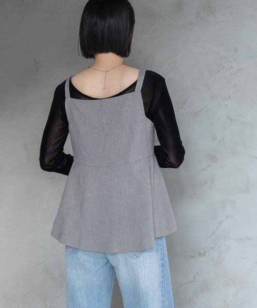 A part by（アパートバイ）の「【多機能】リネンライクベスト（ベスト・レディース・ブルー/ベージュ/ピンク系その他/ブラック系その他2・FREE）」の8枚目の写真