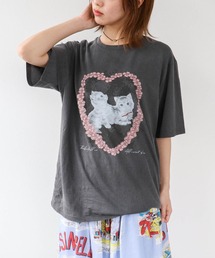Three Four Time（スリーフォータイム）の「CAT柄Tシャツ（Tシャツ/カットソー）」
