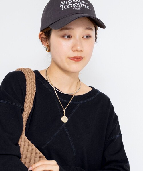 Rie Miller（リエミラー）の「《手洗い可能》トレーナー風プルオーバーサイドZIP（ニット/セーター・レディース・ネイビー/キナリ/ライトグレー・38）」の10枚目の写真