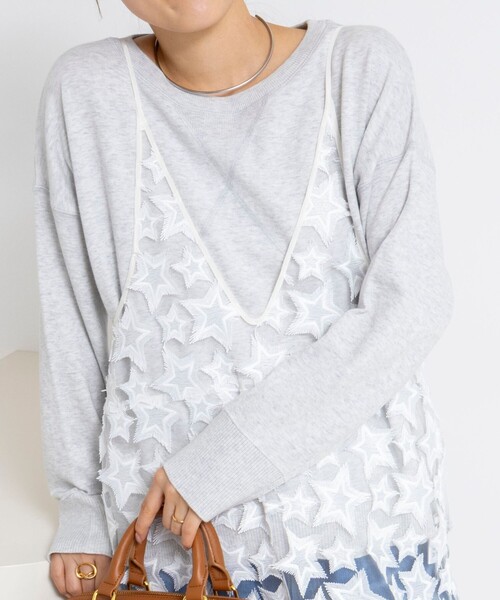 Rie Miller（リエミラー）の「《手洗い可能》トレーナー風プルオーバーサイドZIP（ニット/セーター・レディース・ネイビー/キナリ/ライトグレー・38）」の18枚目の写真